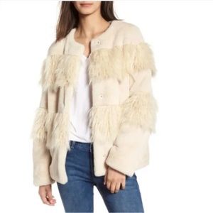 BCBGeneration faux fur shearling jacket cream XS